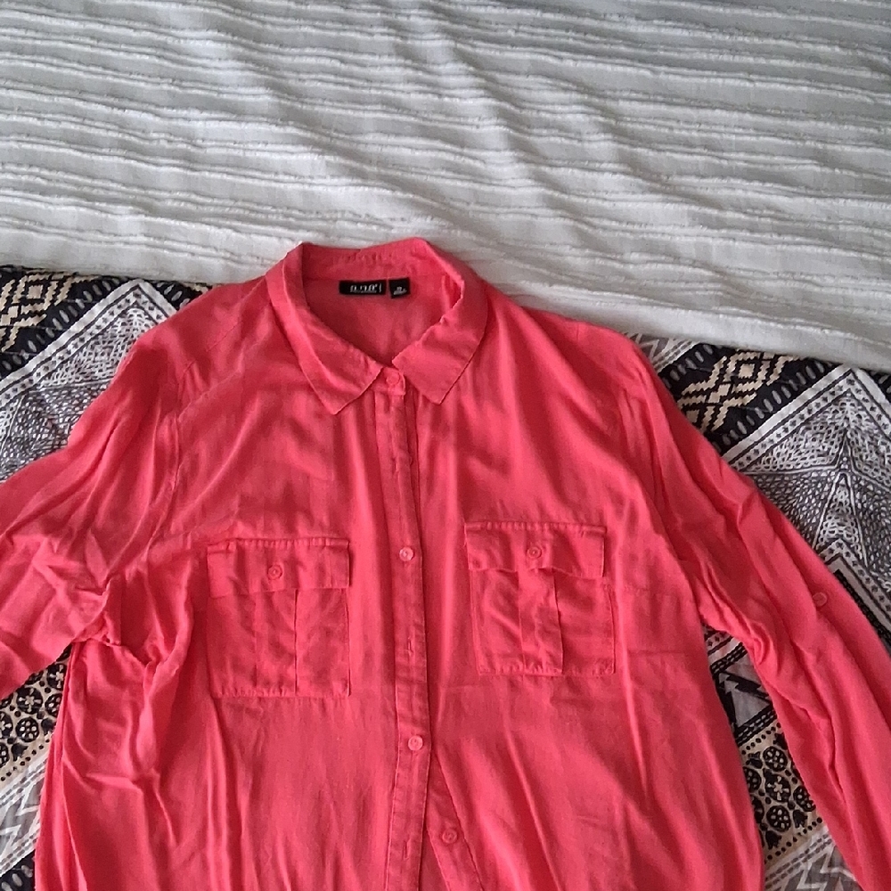 a.n.a Vibrant Coral Blouse